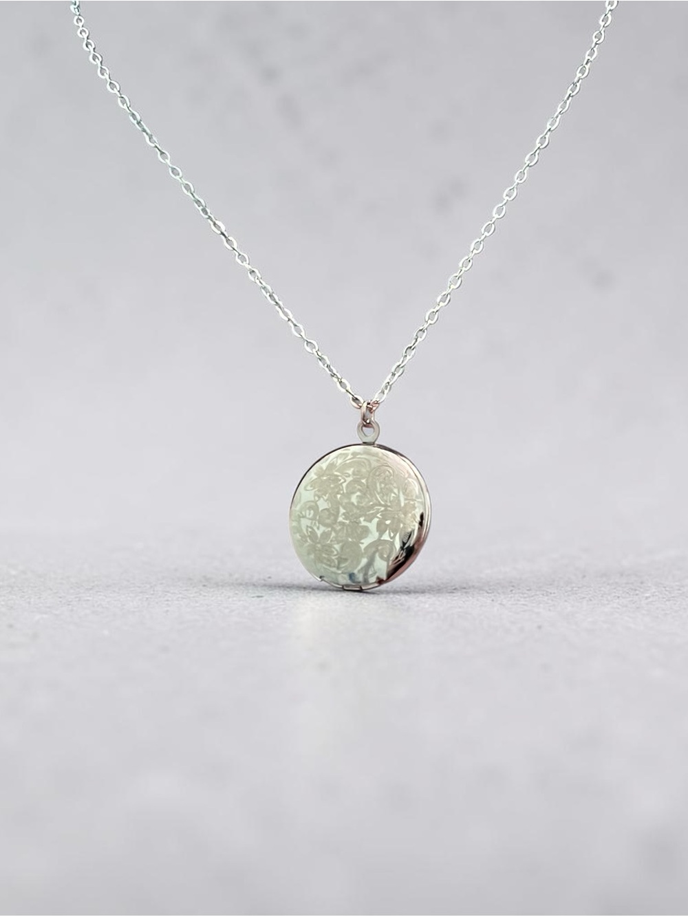 Stainless Steel Round Locket Necklace